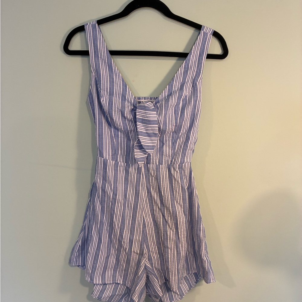 Windsor Blue and White Striped Romper